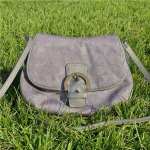 Coach vintage silver and grey shoulder bag purse